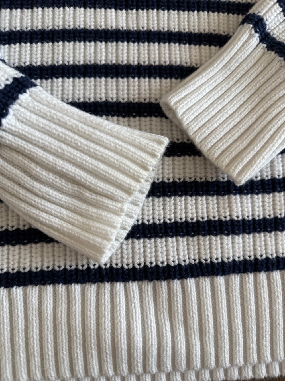 J.Crew Striped Button-Shoulder Rollneck Sweater - Size S - 100% Cotton - Picture 4 of 10